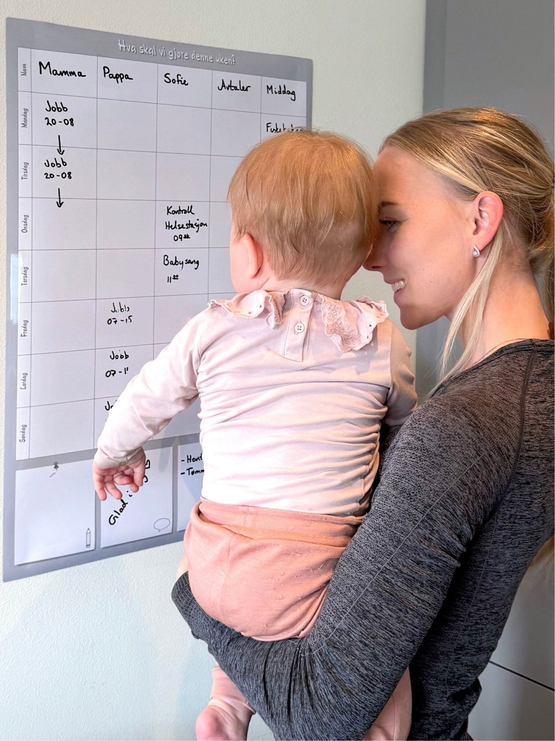 Stor ukeplan - Familieplanlegger til vegg og kjøleskap