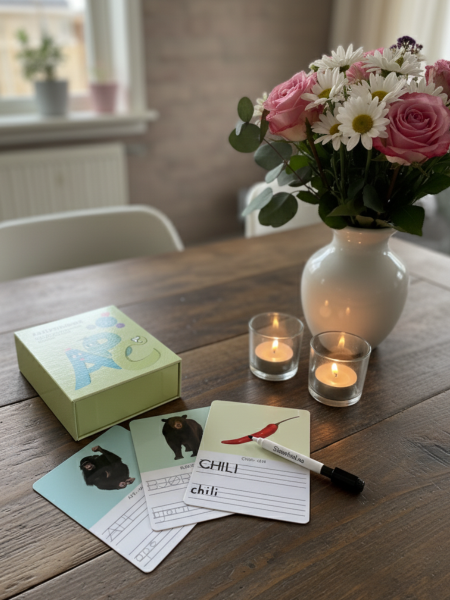 Barnas oppgavekort med bokstaver