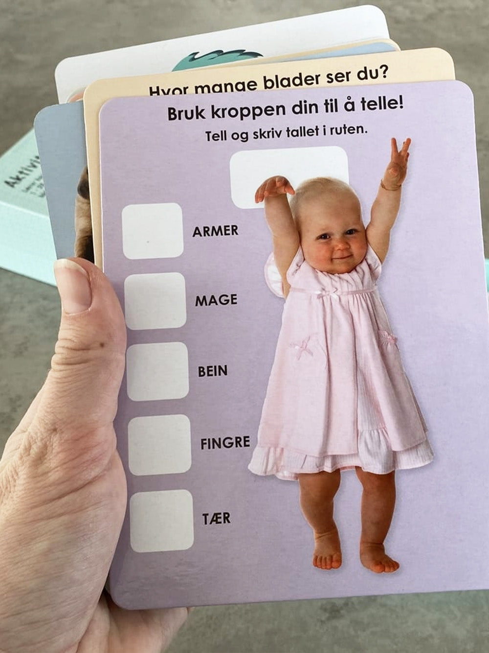 Barnas oppgavekort med tall