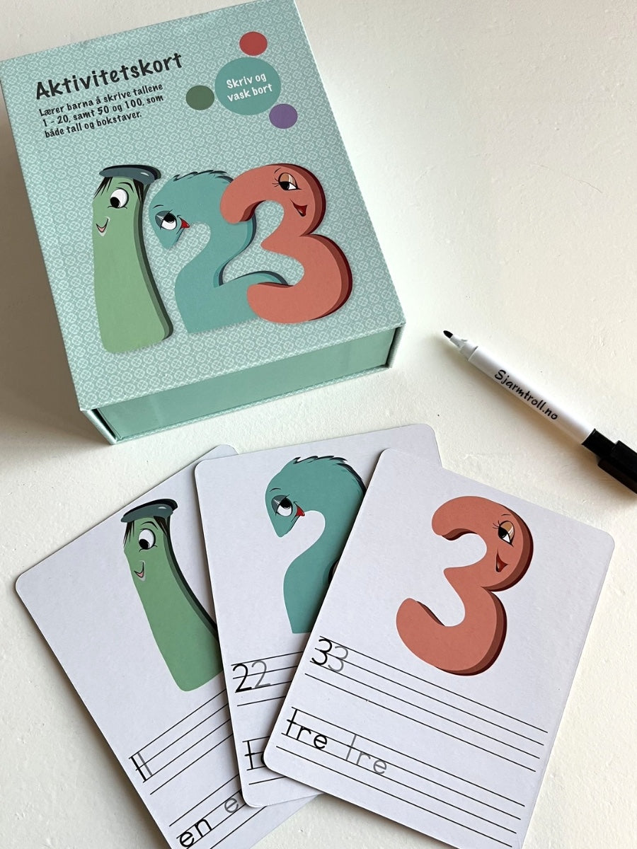 Barnas oppgavekort med tall