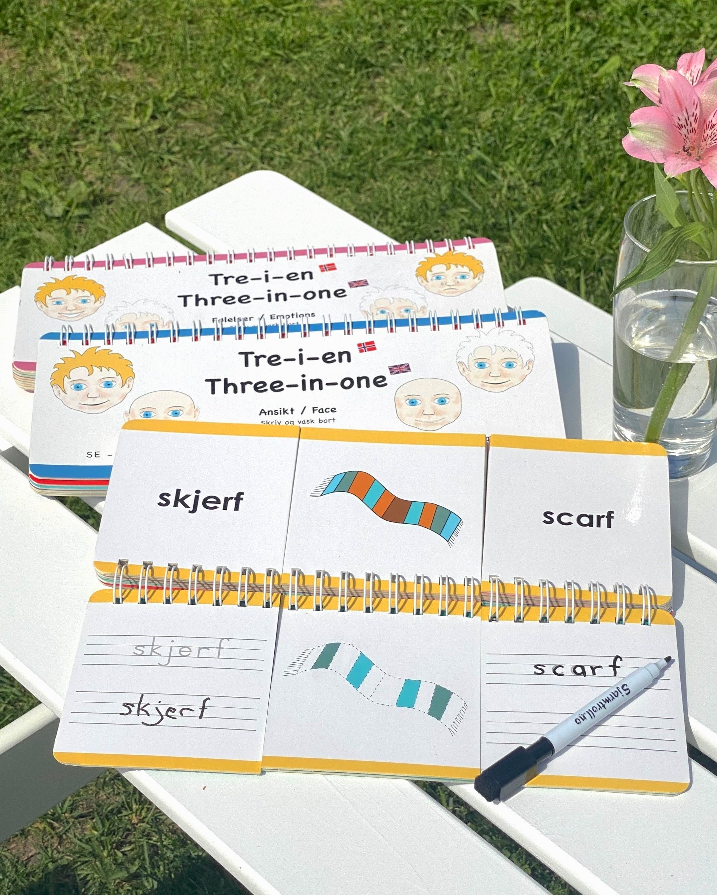 3 bøker - Følelser, ansikt og klær - Engelsk og norsk