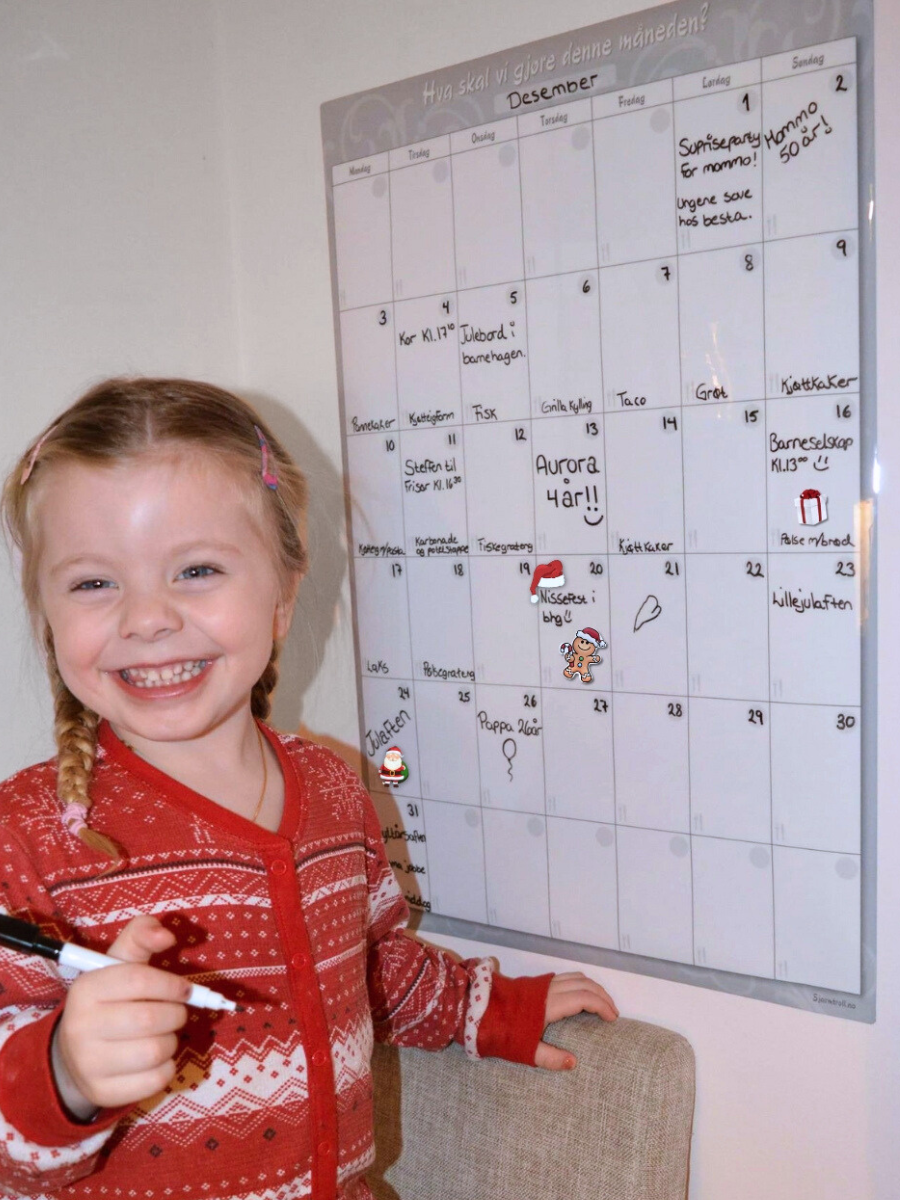 Månedsplan - Familieplanlegger til vegg og kjøleskap