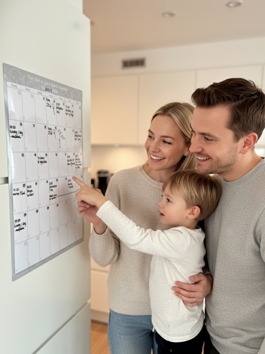 Månedsplan - Familieplanlegger til vegg og kjøleskap