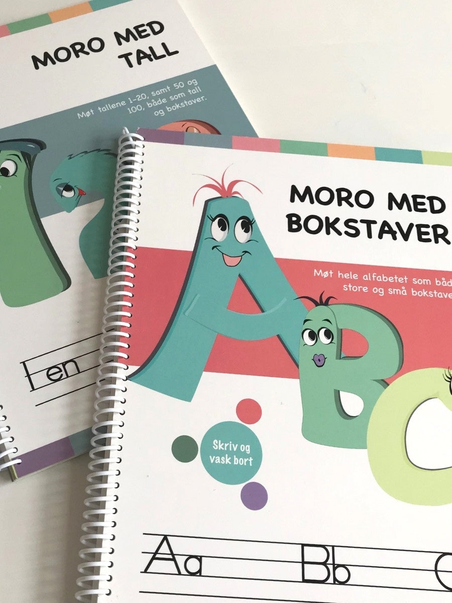 Moro med ABC og 123 - Bokpakke med bokstaver og tall