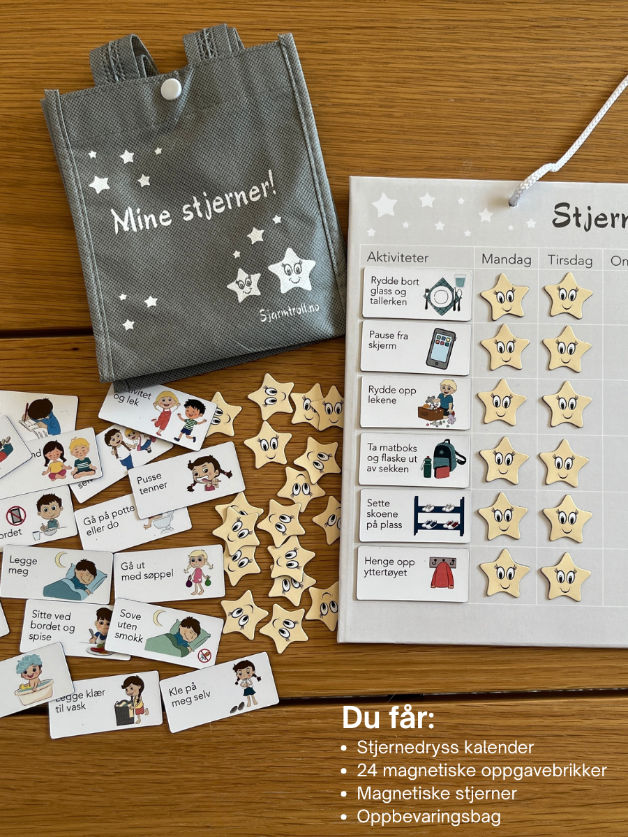 Bilde av alt som er inkludert når du kjøper Stjernedryss.