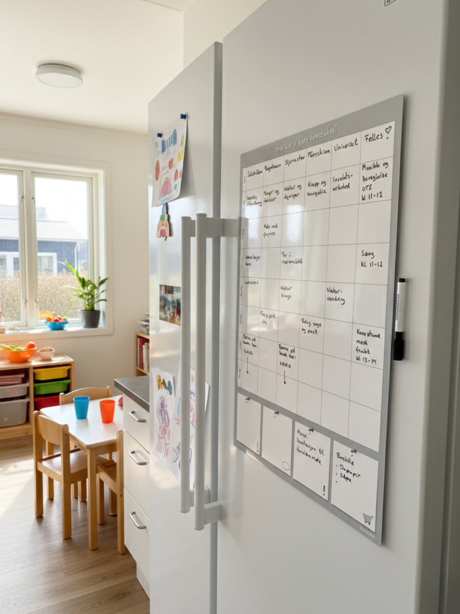 Stor ukeplan - Familieplanlegger til vegg og kjøleskap