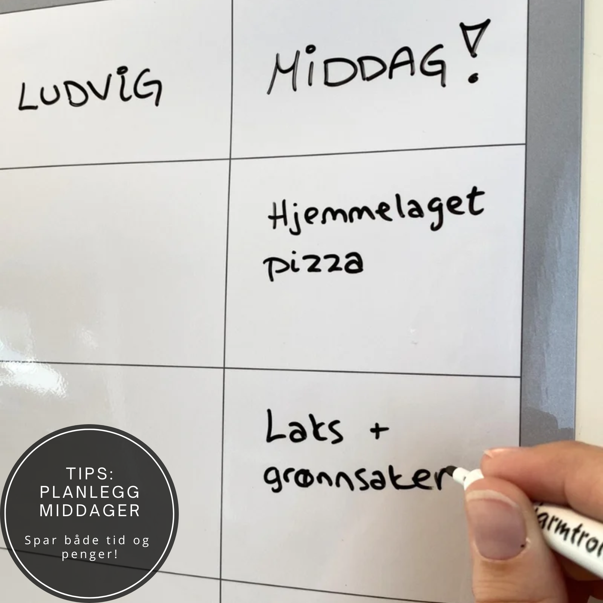 Stor ukeplan - Familieplanlegger til vegg og kjøleskap