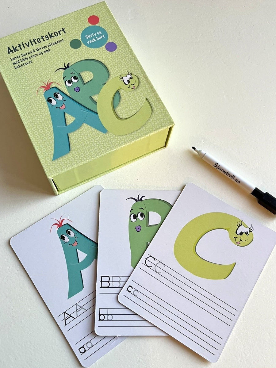 Barnas oppgavekort med bokstaver