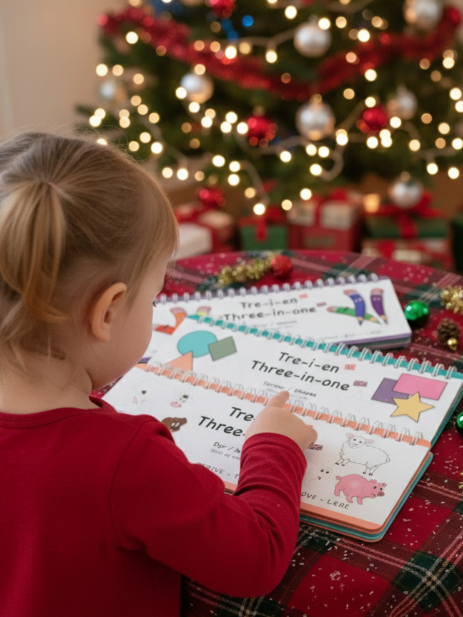 3 bøker - Farger, former og dyr - Engelsk og norsk