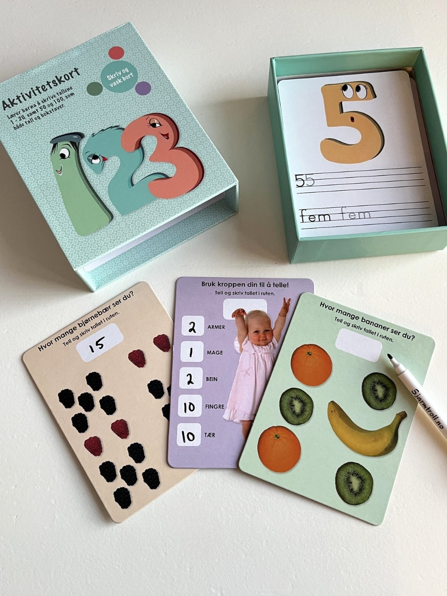 Barnas oppgavekort med tall