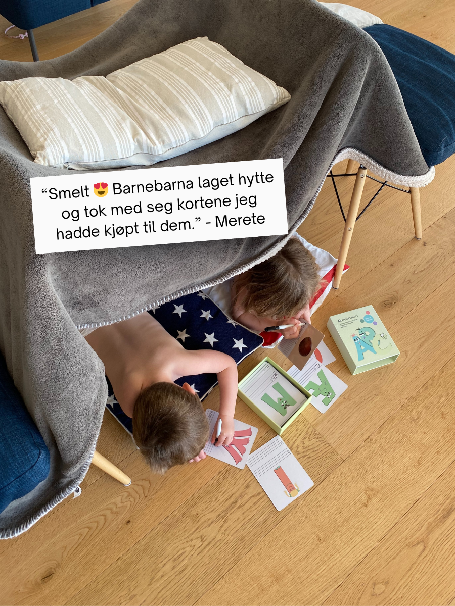 Barnas oppgavekort med bokstaver