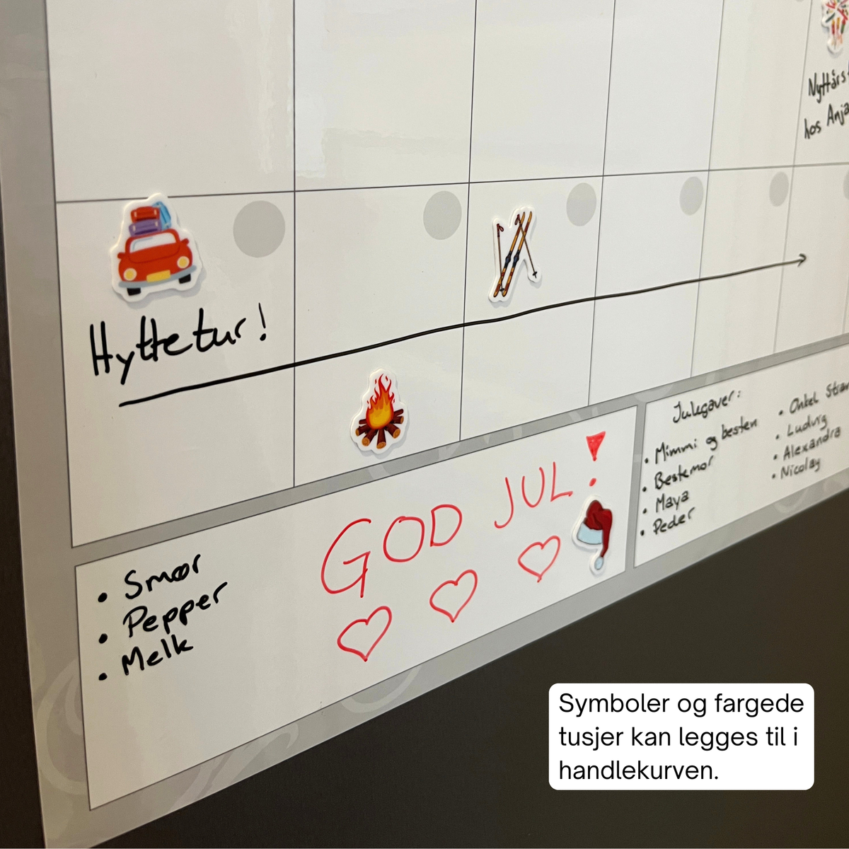 Månedsplan - Familieplanlegger til vegg og kjøleskap