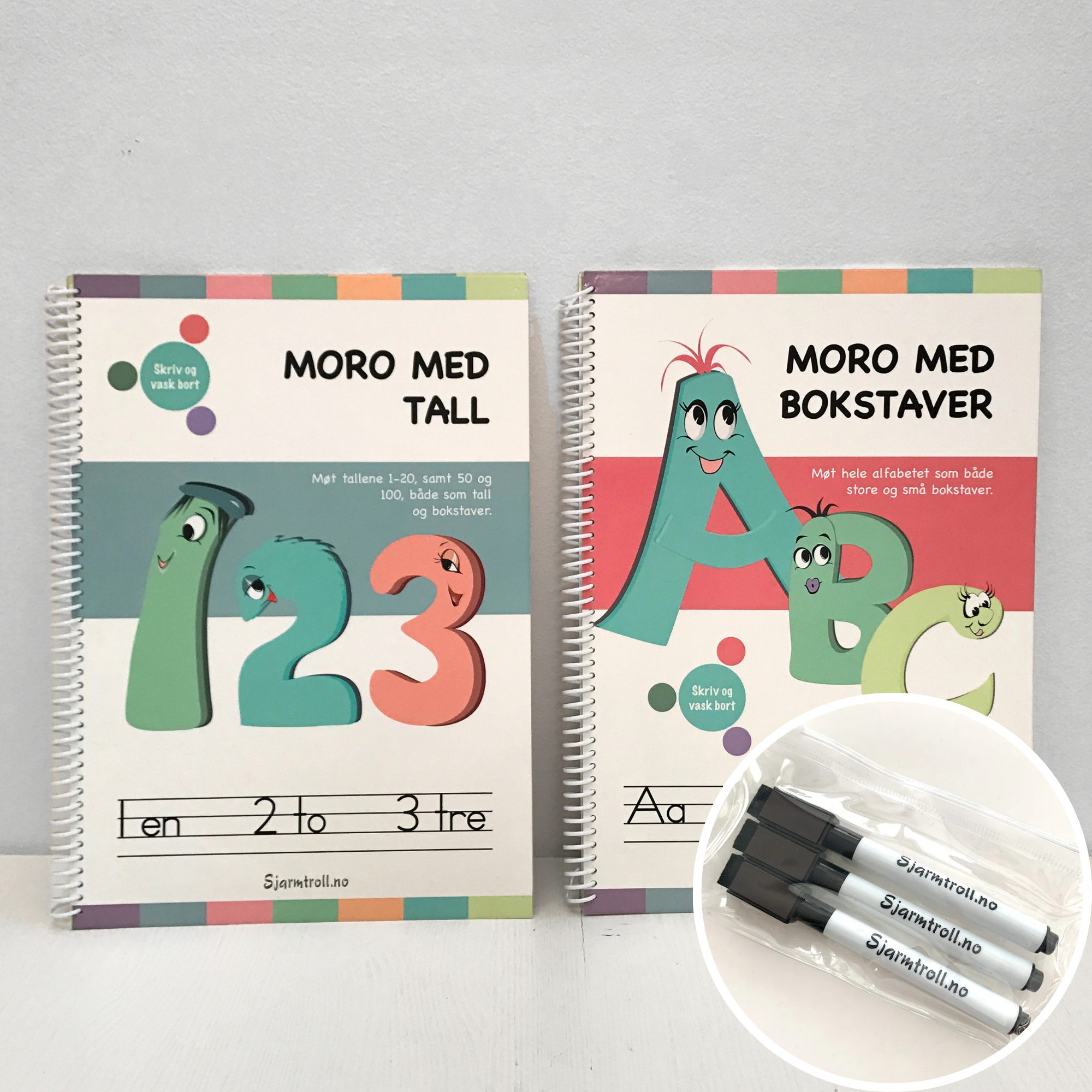 Moro med ABC og 123 - Bokpakke med bokstaver og tall