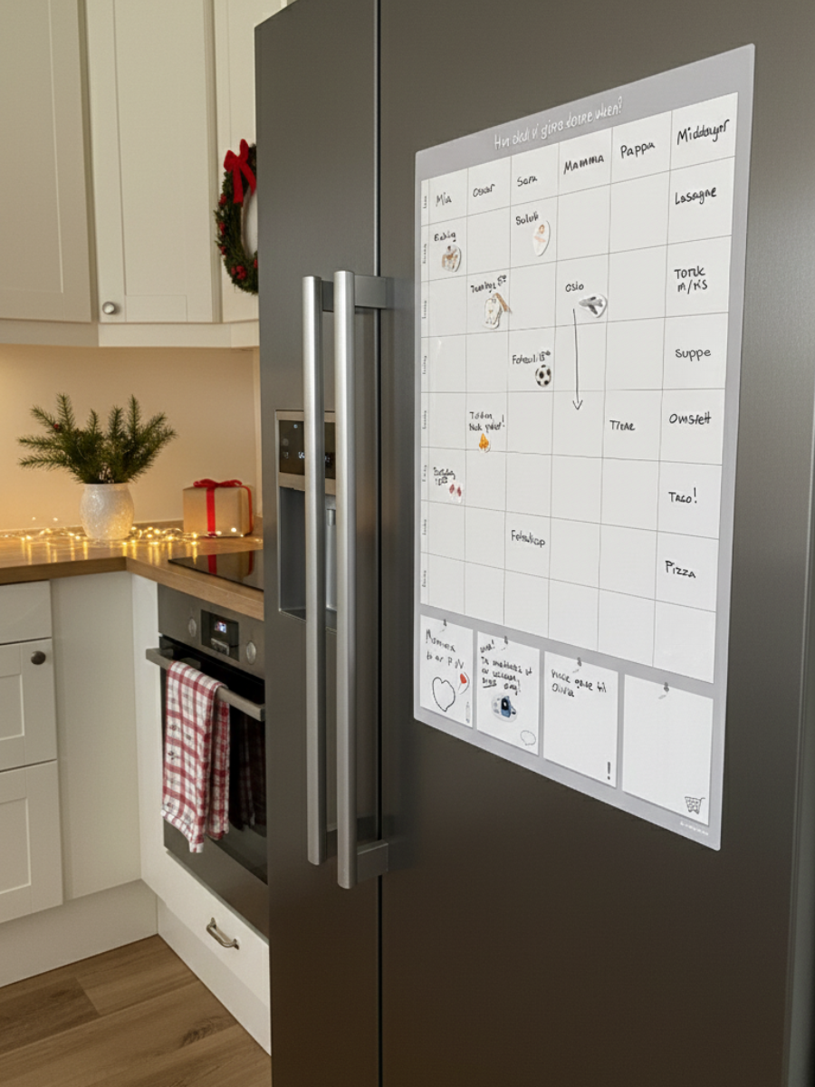 Stor ukeplan - Familieplanlegger til vegg og kjøleskap